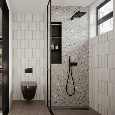 HEATGENE HB-FDN6S Tile-In Shower Drain Finish: Brush