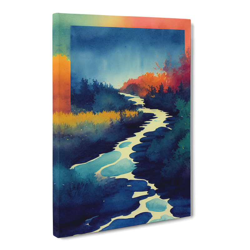 CAN-V0523-2785X Watercolour Stream Vol.1 - Wrapped Canvas Print, 60cm H x 40cm W x 3cm D