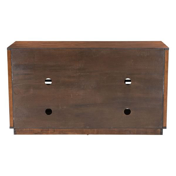 Walnut Medium Wood Slatted Modern Accent Cabinet