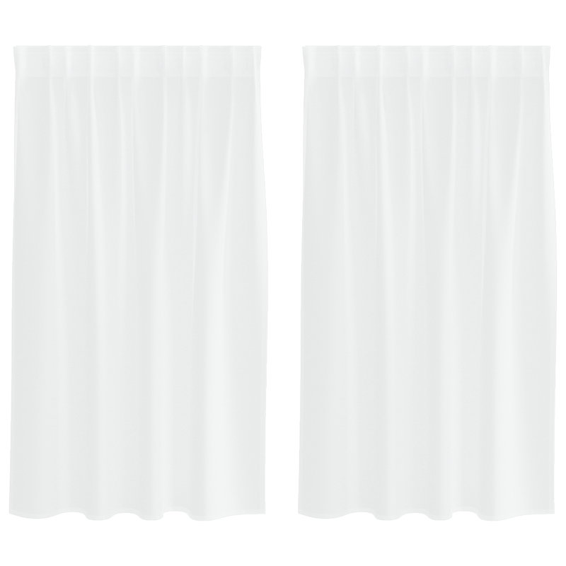 Suzzy Semi Sheer Curtain Pair, 140cm Width x 140cm Drop, White