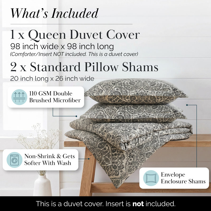Ensemble de housse de couette surdimensionné Ashanti par Southshore Fine Linens, Gris