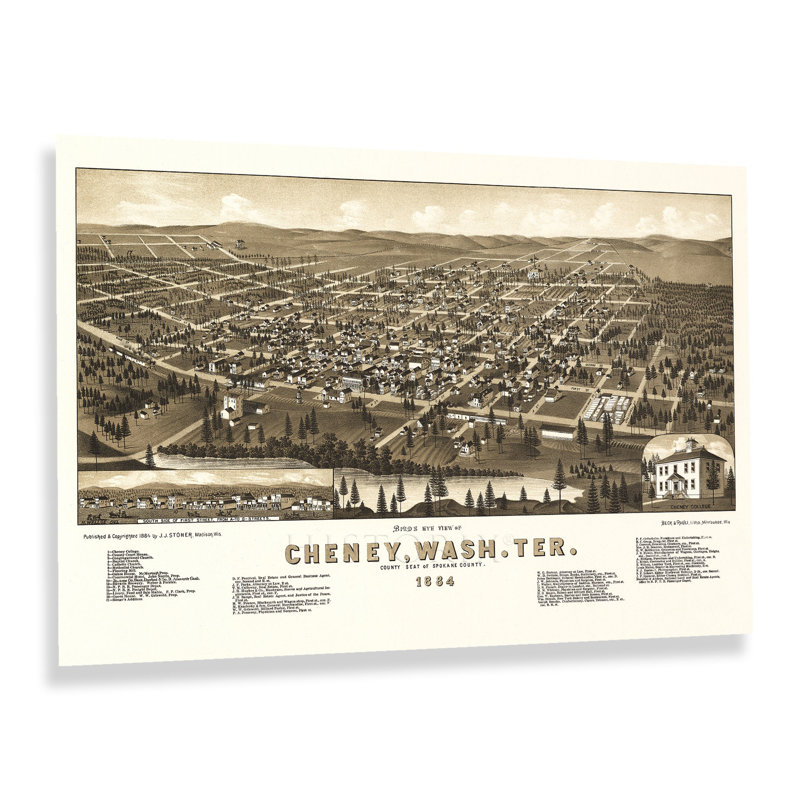 1884 Cheney Washington, H 16 po x l 24 po
