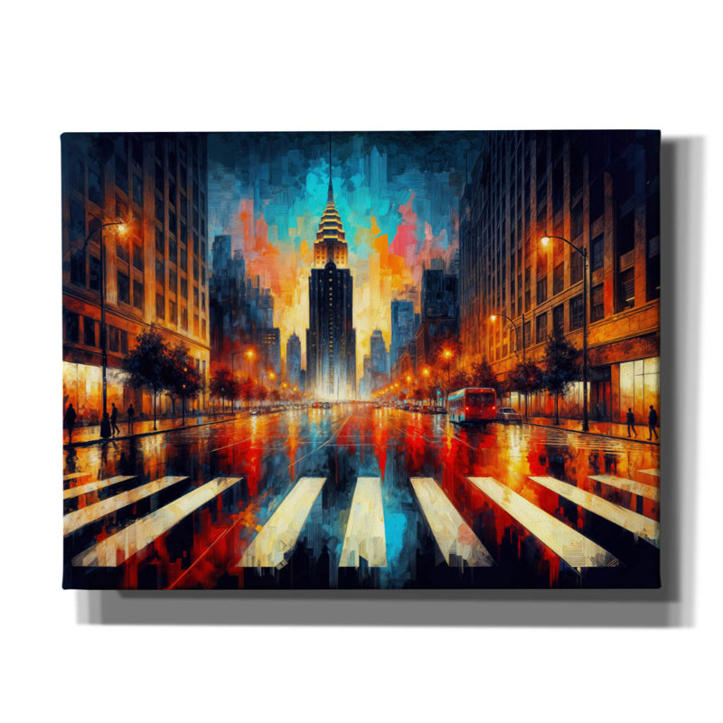  «Urban Abstract 2» par Rey Klimt, art mural sur toile, H 26 po x l 34 po