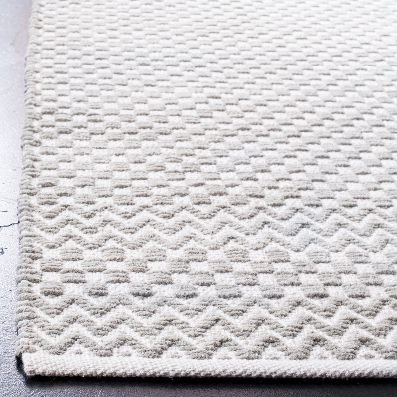 Tapis géométrique en coton tissé à plat Alpizar, Rectangle 5 pi x 8 pi