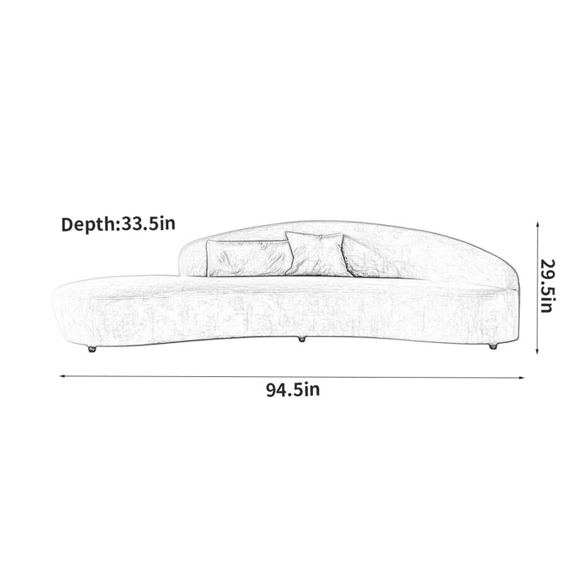 Creative Casual Sofa, 3, 29.5" H x 94.5" W x 33.5" D, Brown