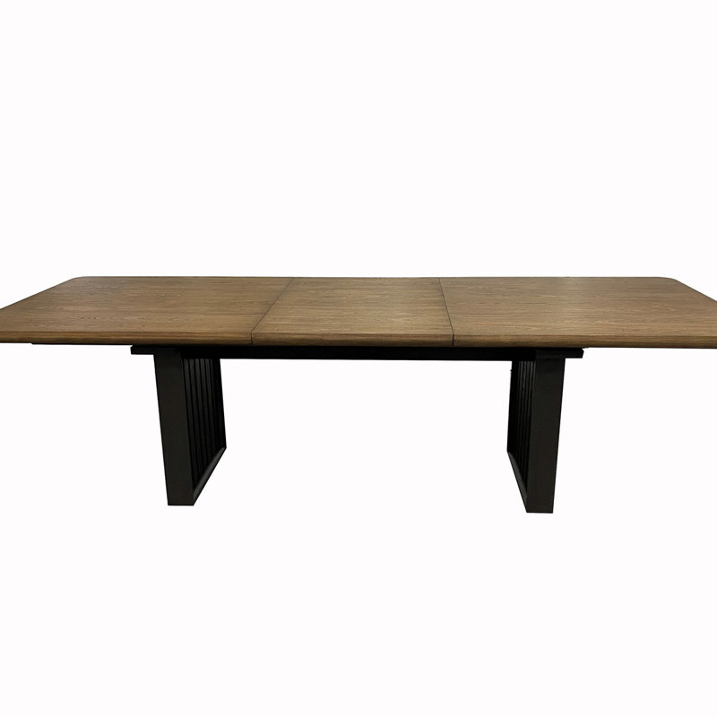 Table à double piédestal au fini latté