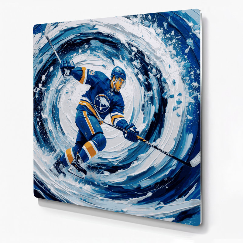 Sports sur glace, art mural gris en métal