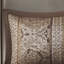 Ensemble de couvre-lit réversible brodé jacquard 5 pièces, brun/doré, taille Queen-136111566
