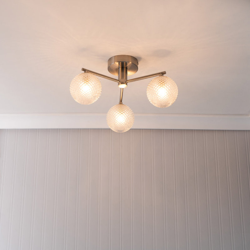 Courtany Glass Semi Flush Mount, No