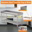 Table de préparation et de travail 48 po x 24 po certifiée NSF en acier inoxydable avec dosseret et îlot de cuisine commercial réglable pour les restaurants, les maisons et les hôtels
