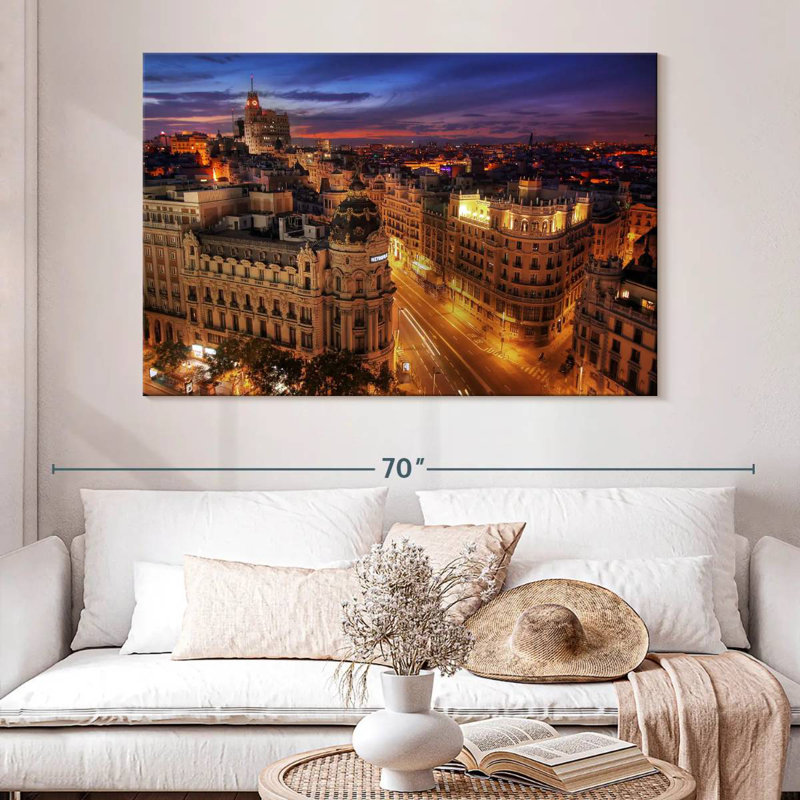 Kavia Gran VvÃ‰Â¬?a Street At Night, 34" H x 51" W
