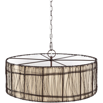 LeVar 3 - Light Fabric Dimmable Drum Chandelier