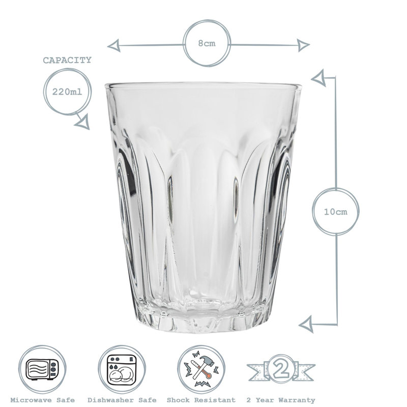 Duralex - Provence Drinking Glasses - Tumblers for Water, Juice, 220, 6