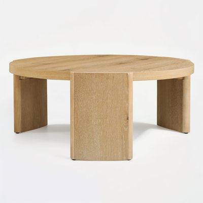 Modern Round Side Coffee Table, Solid Wood Sofa Table for Living Spaces & Bedroom Decor by Latitude Run
