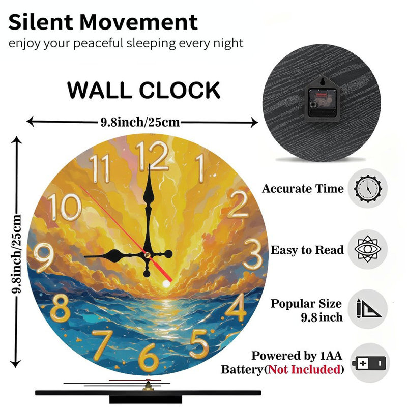 Ocean Sunset Clock Face Dial