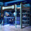 Lit mezzanine en bois avec bureau Everly, tablettes, prise de courant, ports USB / Type-C et éclairage RVB