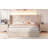 Upholstered LED Bed Frame with Storage Drawers and Wingback Headboard-66379557-66379555