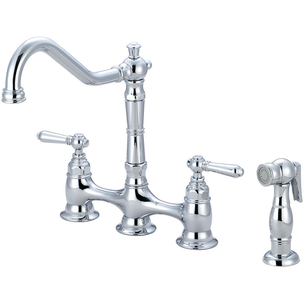 Americana Touch Bridge Faucet with Side Spray Pioneer 
