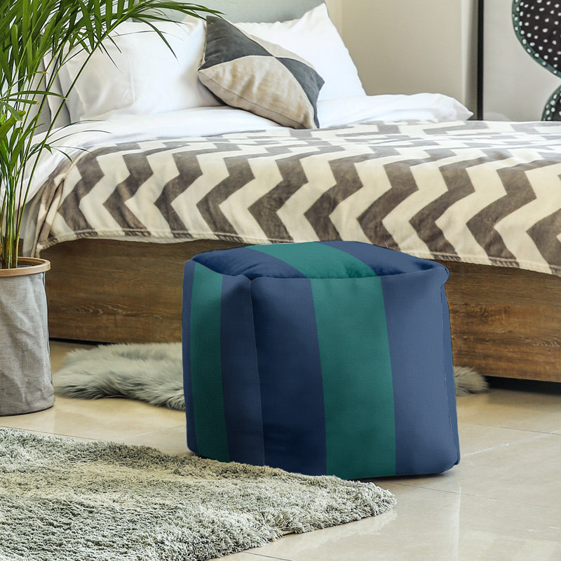 Repose-pieds 13 po, H 18 po x l 18 po x P 20 po, Bleu marine / vert