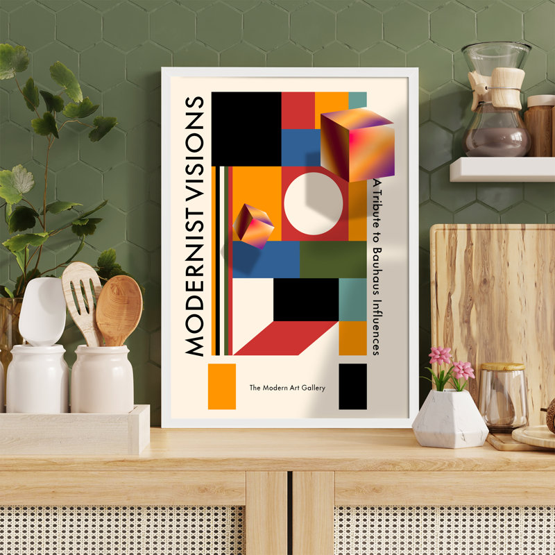 Z Studio Bauhaus, affiche Mid Mid Modern, Cadre blanc