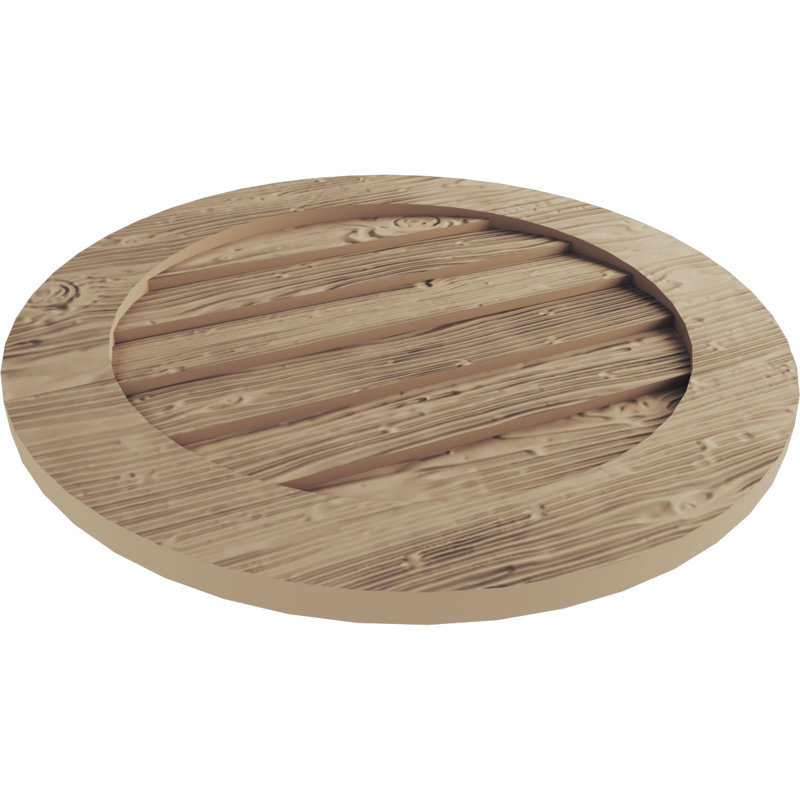 Évent rond en similibois Timberthane, H 1 po x l 12 po x L 12 po, Sable