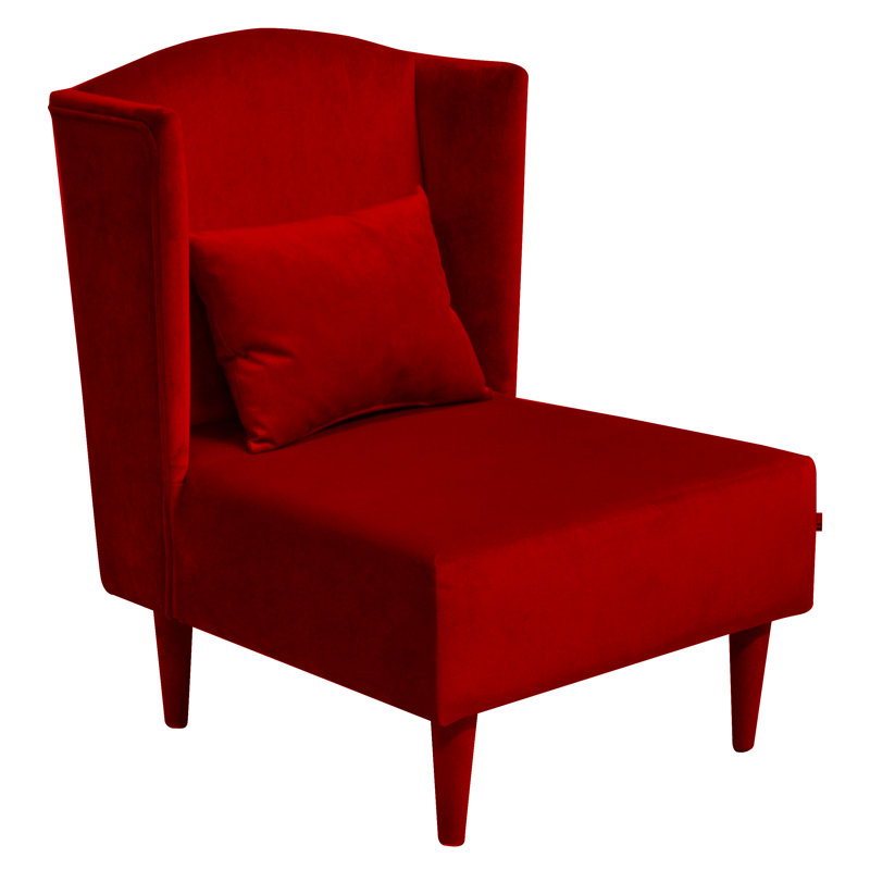Pepi Upholstered Wingback Chair, Red