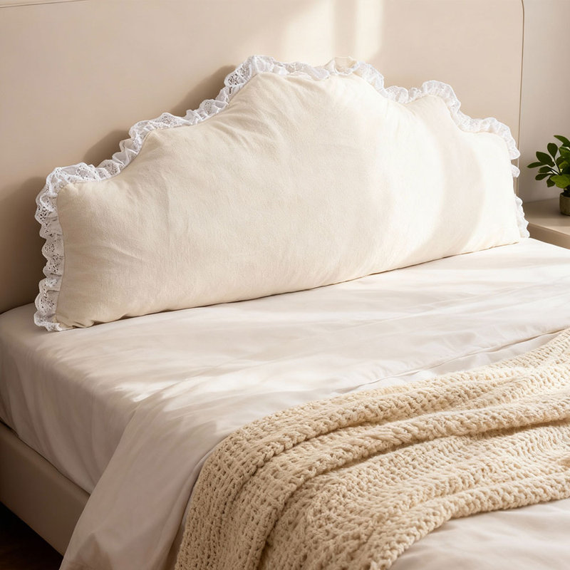 Soft Headboard Pillow Backrest Cushion, Beige