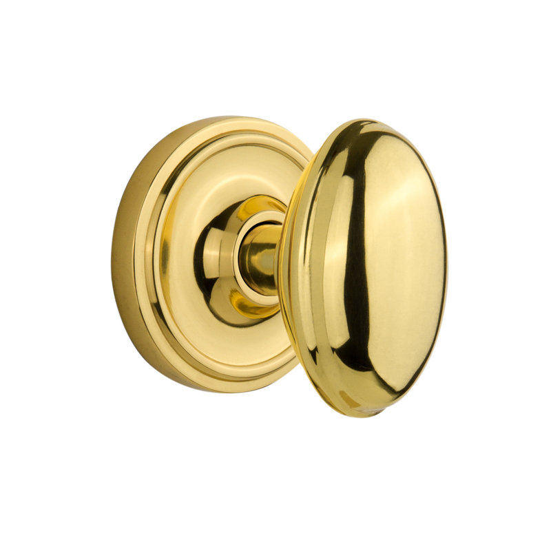 Classic Rosette with Homestead Door Knob, 2-3/4”, Unlacquered Brass