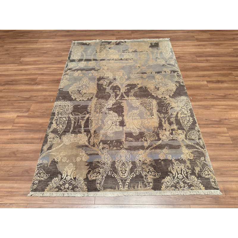 Tapis en laine brun noué à la main Original Original