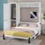 Lit escamotable en bois avec bureau et garde-robe, armoire-lit escamotable avec station de charge et lit escamotable