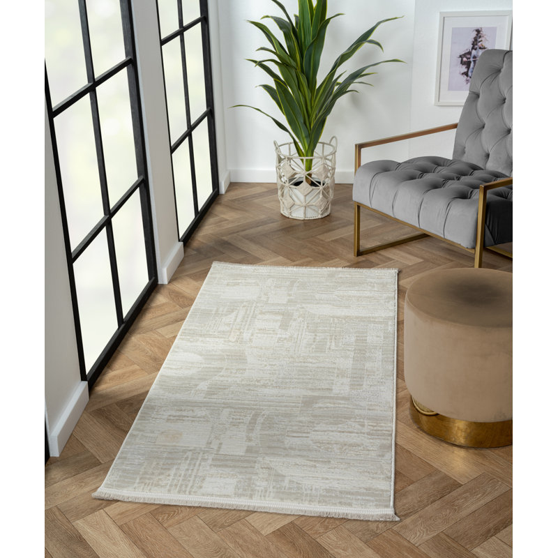 Isla Machine Woven Cream Indoor Rug, Rectangular 80 x 150cm