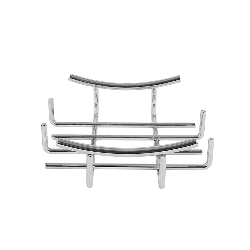 Porte-serviettes plat Kanhiya en nickel satiné, Chrome