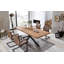 Isaac Teak Solid Wood Top Metal Base Dining Table-37020491-37020490