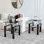 Ensemble de 2, table basse moderne en verre trempé, table de bout, table carrée pour le salon, noir-125538246-125538251-125538248