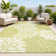 Zinnia Modern Floral Textured Weave Green/Cream Indoor/Outdoor Rug