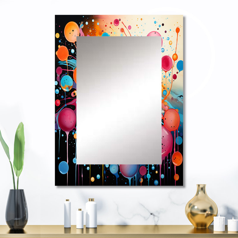 «Neon Assemblage II», miroir mural unique, abstrait, 32 po x 24 po