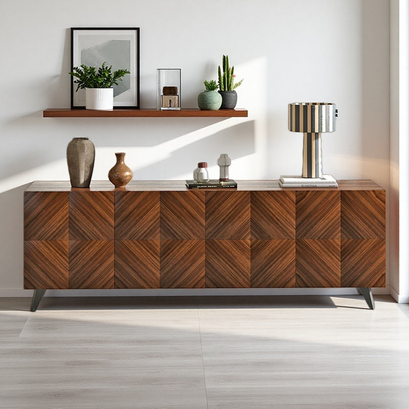 Meuble télé design français rétro brun