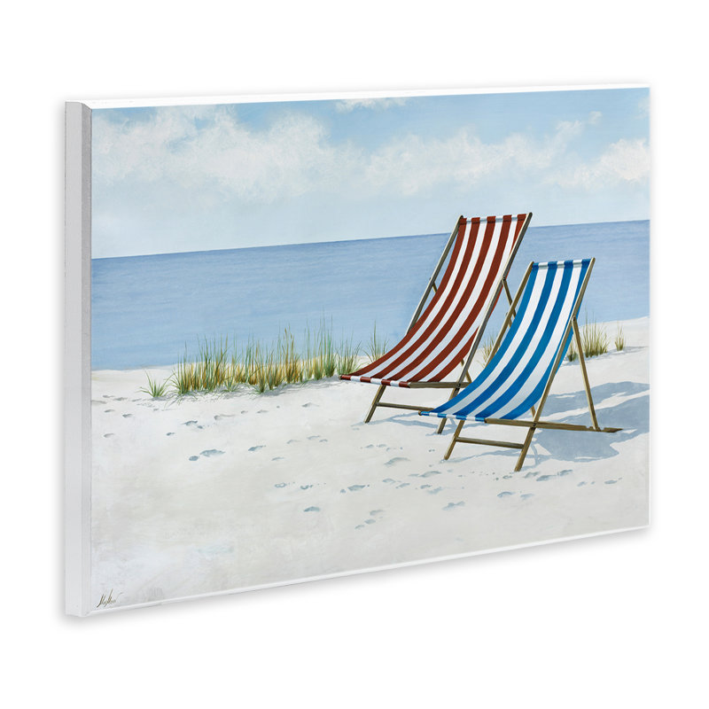 Art sur plaque de chaises de plage sereine par Max Maxx, H 10 po x l 15 po