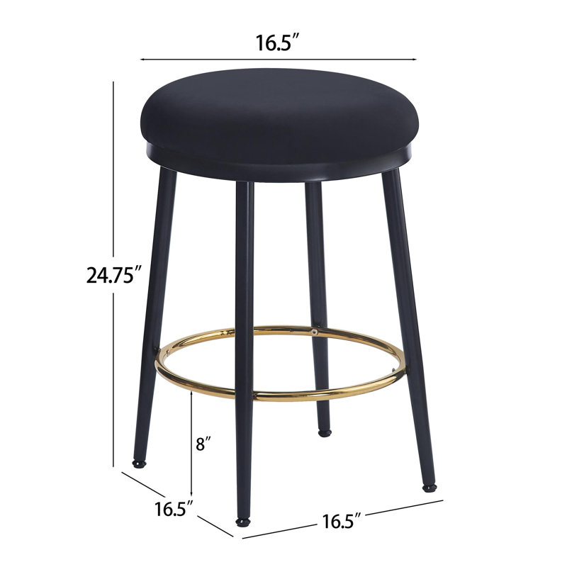 Ensemble de 2 tabourets de comptoir modernes, Noir