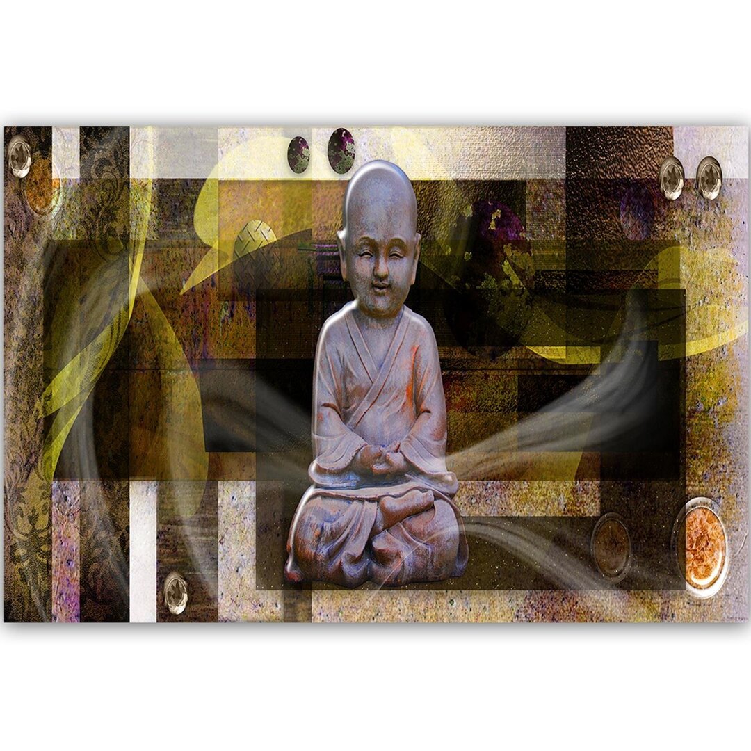 Leinwandbild Buddha mit geometrischen Formen 2