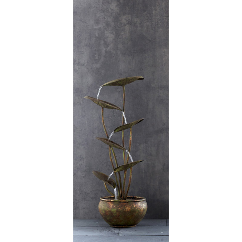 Bronze Metal Lotus Leaf Fountain 30.5"H