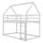 Low House Bunk Bed with Integrated Ladder-1553496720