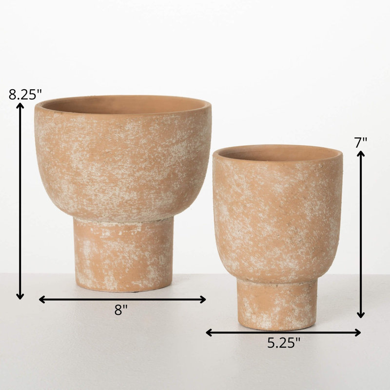 Harter Pot Planter - Set of 2, 8.25" H x 8" W x 8" D