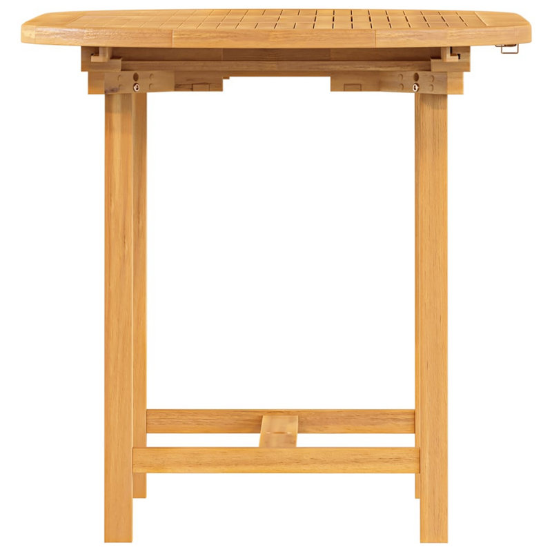 Bettsy Outdoor Dining Table, 43-63 Inch Extendable Oval Top, Sanded Teak Wood Brown 31.5L x 43-63W x 29.5H-inches