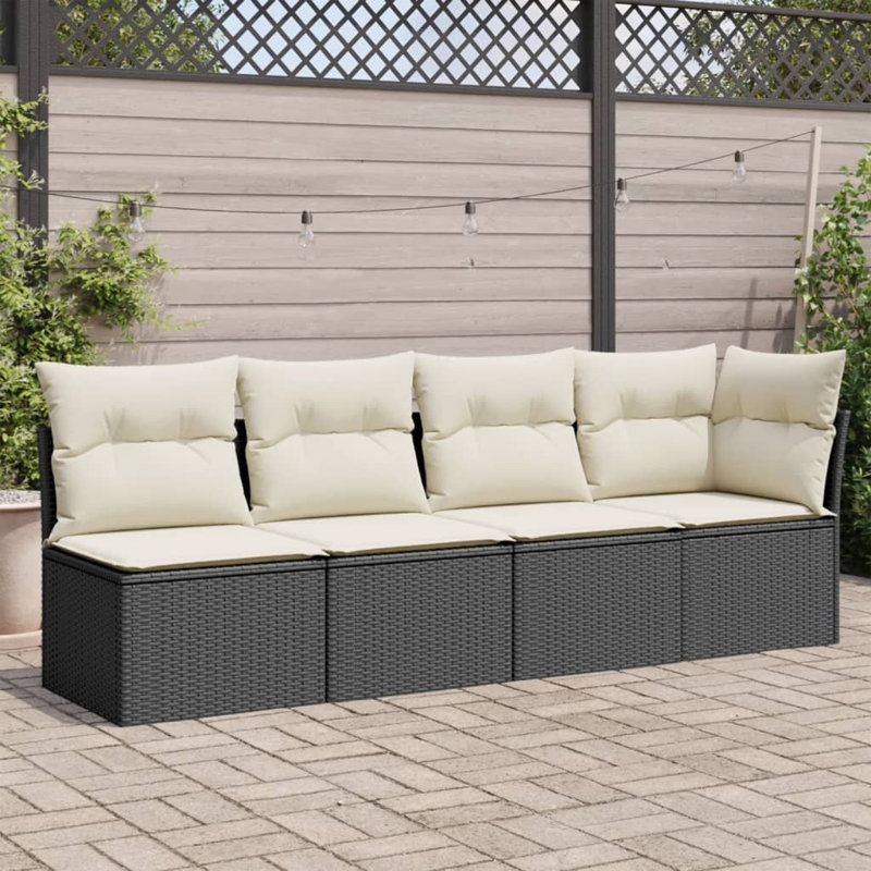  Garden Sofa Black, Cream White