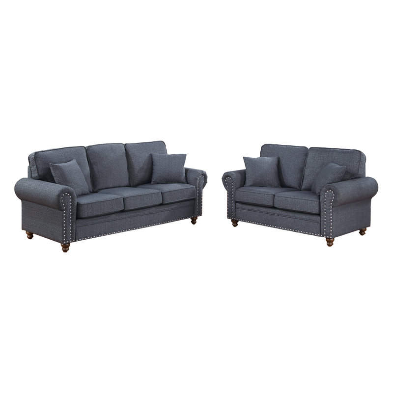 Vyron 2 - Piece Sofa Set, Gray Fabric