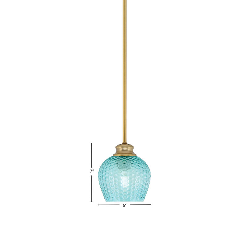 Luminaire suspendu Quapaw Zola, Laiton New Age, Cyan
