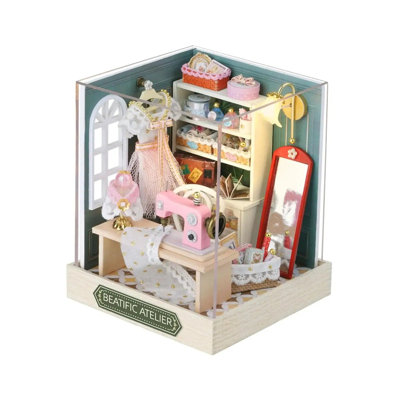 Ensemble de boîte de chambre miniature Wizardi - Ensemble de maison de poupée Beatific Atelier