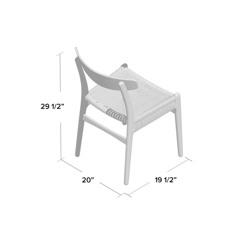 Solid Wood Dining Chair, Black/Natural