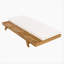 ENSEMBLE DE CHAISE LUNGE, ESPACE DISPONIBLE D'UN CÔTÉ, BOIS ACACIA SOLIDE AVEC COUSSIN DE LONGE (CRÈME ET PLI triple) - VERSION GRIS FONCÉ ASSORTIR-376044753